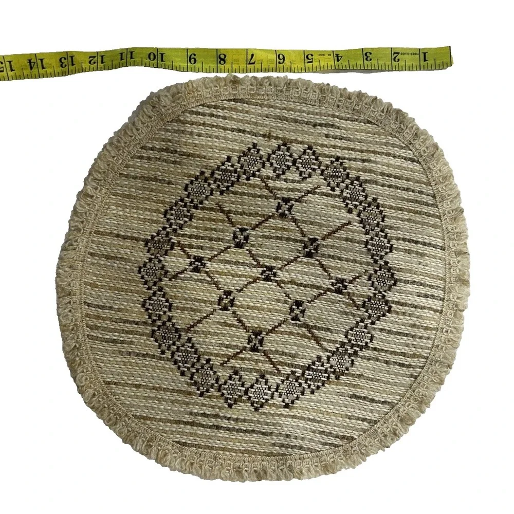 VTG Southwestern Woven‎ Placemats Large Round Doily Table Native American Design